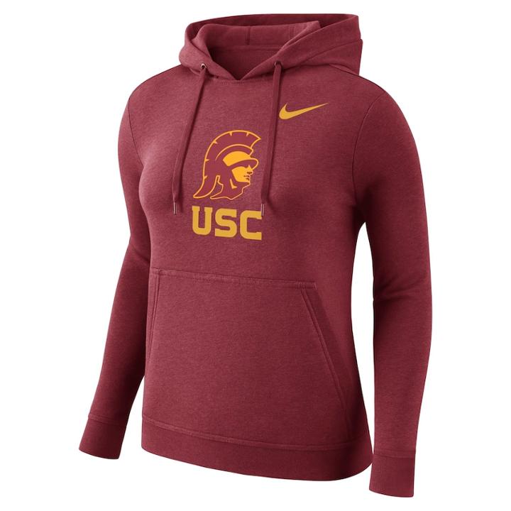 Women's Nike Usc Trojans Fleece Hoodie, Size: Xxl, Dark Red