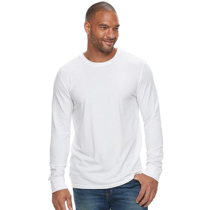 Big & Tall Sonoma Goods For Life&trade; Flexwear Slim-fit Stretch Crewneck Tee, Men's, Size: Xxl Tall, White