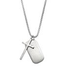 1913 Men's Stainless Steel The Lord's Prayer Dog Tag Necklace, Size: 24, Grey