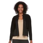 Women's Nina Leonard Open Front Bolero, Size: Xl, Black