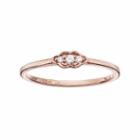 Lc Lauren Conrad 10k Rose Gold Diamond Accent 3-stone Leaf Ring, Women's, Size: 9, White