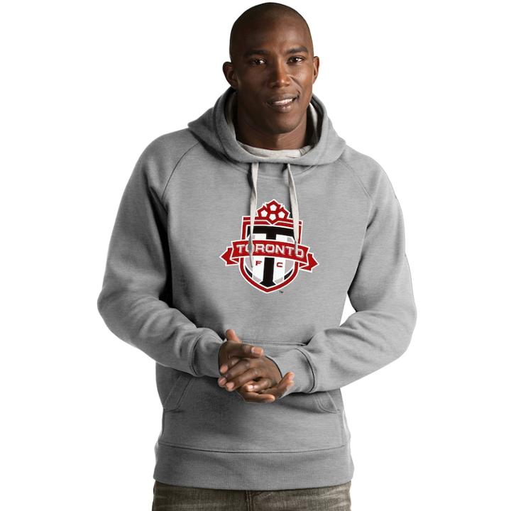 Men's Antigua Toronto Fc Victory Logo Hoodie, Size: Small, Light Grey