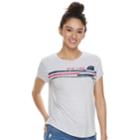 Juniors' About A Girl Striped State Tee, Size: Large, Light Grey