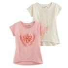 Girls 4-6x Freestyle Revolution Chiffon Heart & Lace High-low Tee Set, Size: 6, Multi
