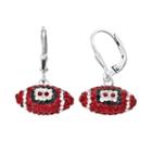 Virginia Tech Hokies Crystal Sterling Silver Football Drop Earrings, Women's, Multicolor