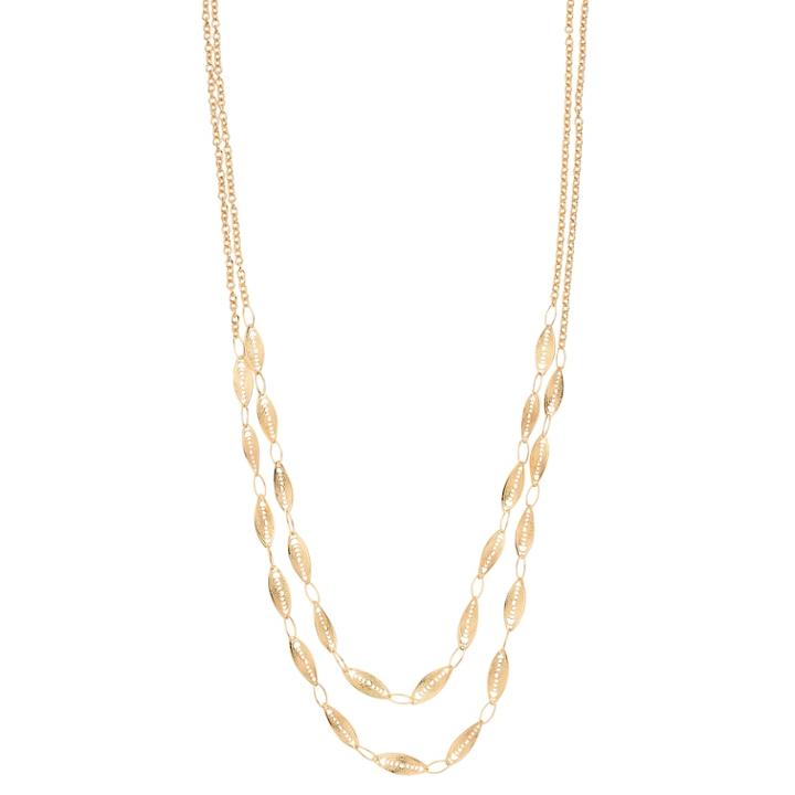 Gold Tone Filigree Necklace, Women's