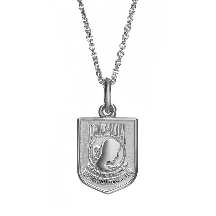 Insignia Collection Sterling Silver Pow Mia Pendant Necklace, Women's, Size: 18, Multicolor