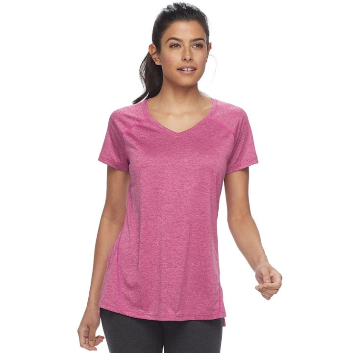 Women's Tek Gear&reg; Performance Base Layer Side Slit Tee, Size: Xl, Med Pink