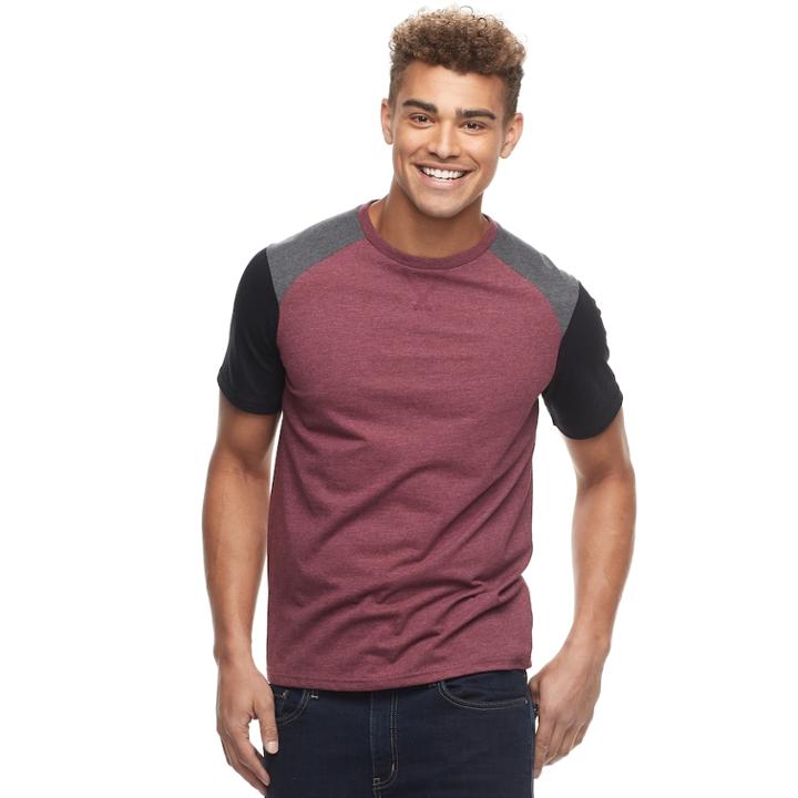 Men's Urban Pipeline&reg; Colorblock Raglan Tee, Size: Small, Red