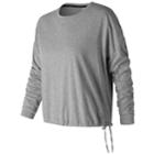 Women's New Balance Heather Tech Long Sleeve Shirt, Size: Xl, Light Grey