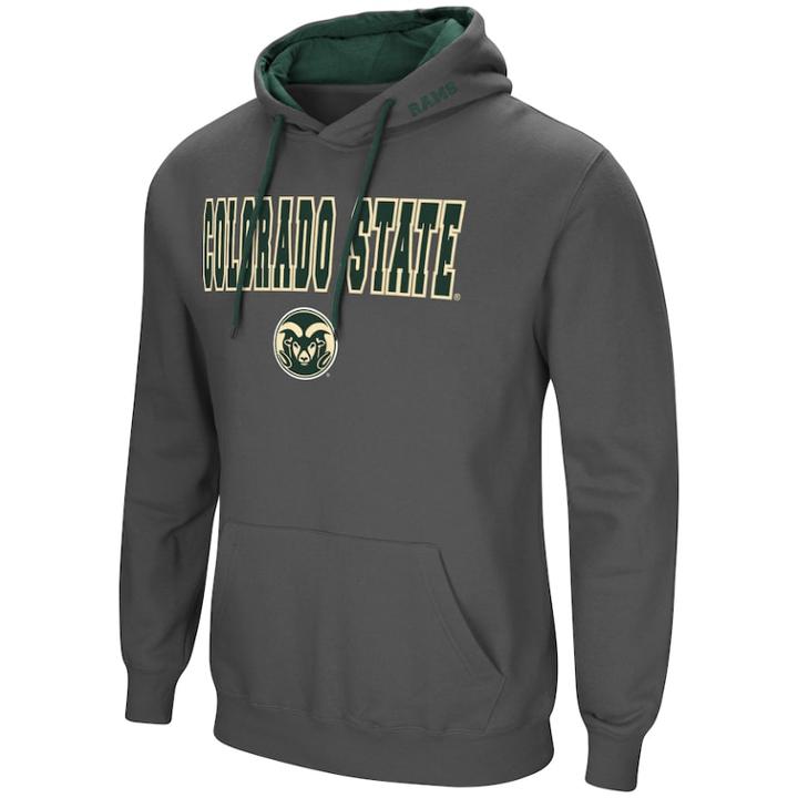 Men's Colorado State Rams Pullover Fleece Hoodie, Size: Xl, Grey (charcoal)