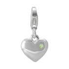 Personal Charm Sterling Silver Peridot Heart Charm, Women's, Green