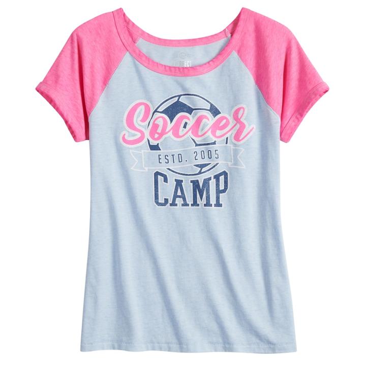 Girls 7-16 & Plus Size So&reg; Raglan Sleeve Tee, Size: 20 1/2, Light Blue