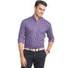 Men's Izod Advantage Regular-fit Sport Flex Plaid Stretch Button-down Shirt, Size: Small, Purple Oth