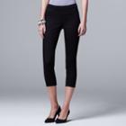 Petite Simply Vera Vera Wang Capri Jeggings, Women's, Size: 16 Petite, Black
