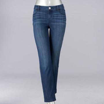 Petite Simply Vera Vera Wang Straight-leg Jeans, Women's, Size: 16p-short, Blue (navy)