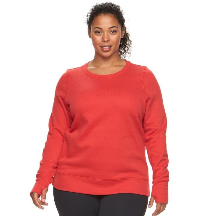 Plus Size Tek Gear&reg; Fleece Sweatshirt, Women's, Size: 3xl, Med Red