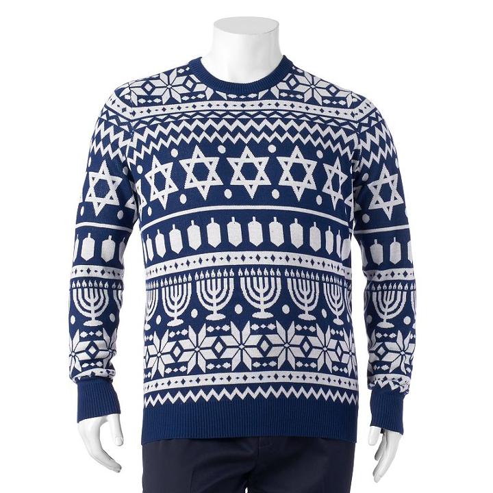 Big & Tall Patterned Sweater, Men's, Size: Xxl Tall, Blue