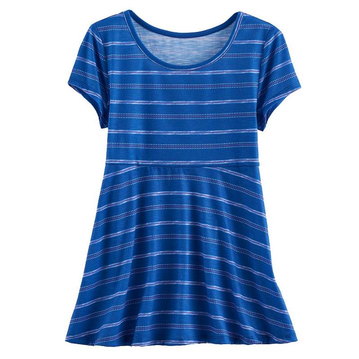Girls 7-16 & Plus Size So&reg; Patterned Swing Legging Tee, Size: 18 1/2, Blue (navy)