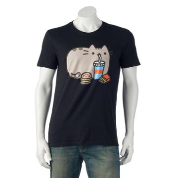 Men's Pusheen Fast Food Tee, Size: Large, Black