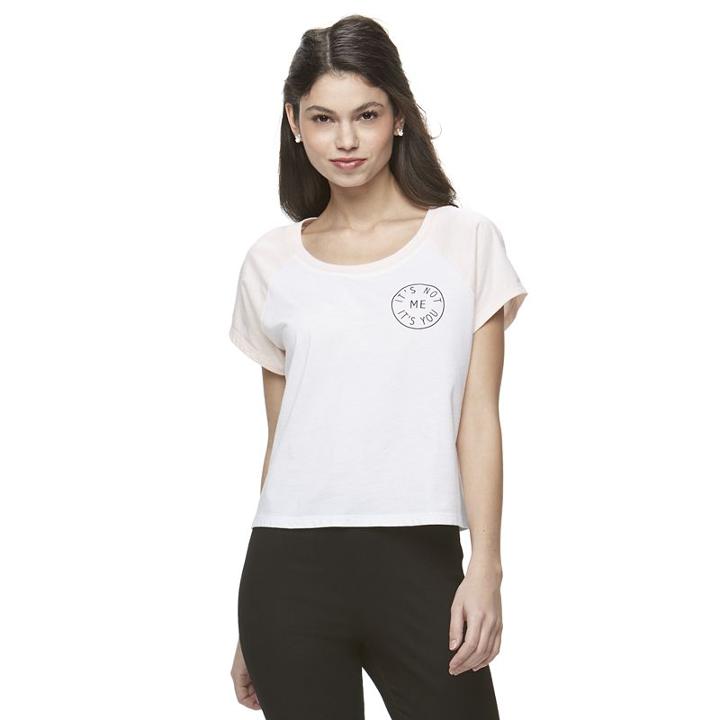 Juniors' Jolie Vie Crop It's You Graphic Tee, Girl's, Size: Large, Light Pink