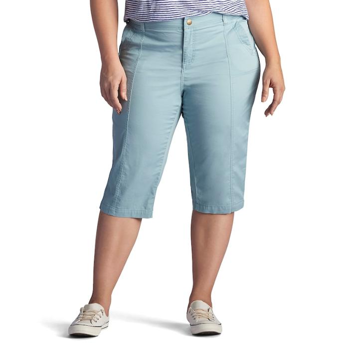 Plus Size Lee Lorelie Skimmer Capris, Women's, Size: 22 - Regular, Light Blue