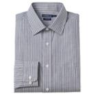 Men's Croft & Barrow&reg; Fitted Easy-care Spread-collar Dress Shirt, Size: 18 36/37, Black