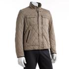Men's Excelled Diagonal Quilted Hipster Jacket, Size: Xl, Beig/green (beig/khaki)