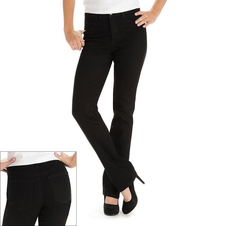 Petite Lee Monroe Classic Fit Straight-leg Jeans, Women's, Size: 10p-short, Black