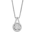 Sterling Silver 1/5 Carat T.w. Diamond Cluster Pendant Necklace, Women's, Size: 18, White
