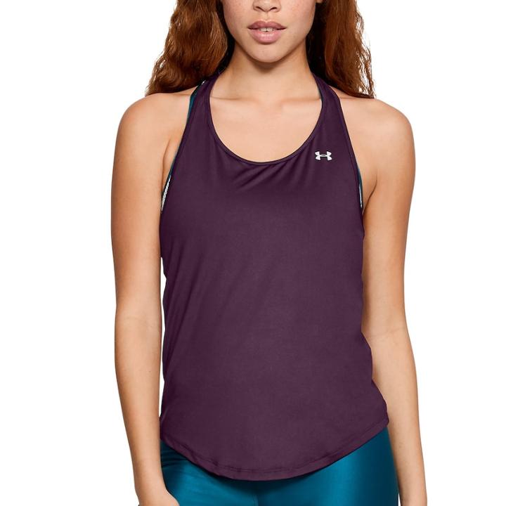 Women's Under Armour Heatgear Mesh Racerback Tank, Size: Small, Purple