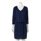 Women's Msk Glitter Blouson Dress, Size: 12, Blue (navy)