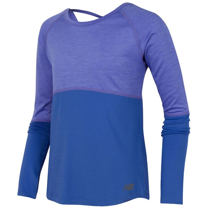 Girls 7-16 New Balance Long Sleeve Catonic Perforated Top, Size: 10-12, Med Purple