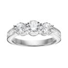 10k White Gold 1 Carat T.w. Diamond 3-stone Engagement Ring, Women's, Size: 8