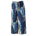 Women's Wdny Black Palm Culottes, Size: Medium, Blue
