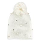 Women's So&reg; Simulated Pearl & Rhinestone Pom Pom Beanie, Natural