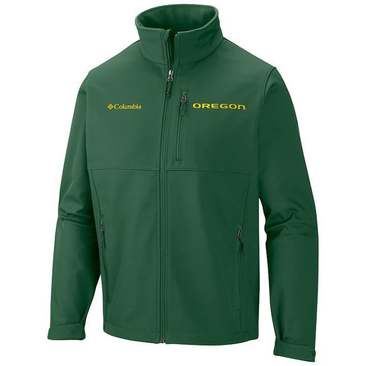 Men's Columbia Oregon Ducks Ascender Softshell Jacket, Size: Small, Green