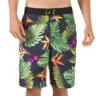 Men's Speedo Paradise Floral Vaporplus Microfiber E-board Shorts, Size: Medium, Black