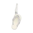Giorgio Martello Cubic Zirconia Sterling Silver Flip-flop Charm, Women's, White
