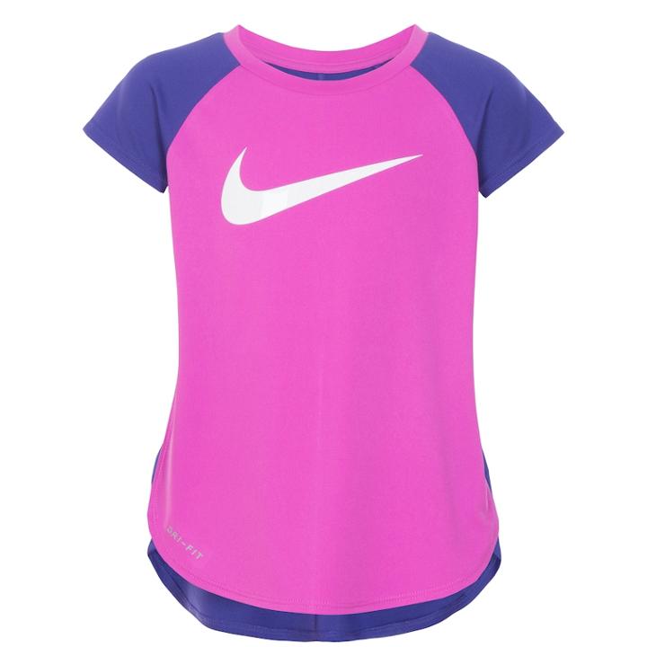 Girls 4-6x Nike Dri-fit Mesh Back Tee, Size: 6x, Brt Purple