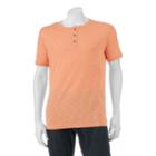 Men's Apt. 9&reg; Modern-fit Slubbed Henley, Size: Small, Brt Orange