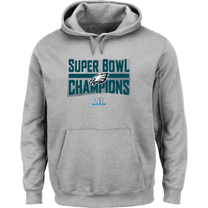 Boys 8-20 Philadelphia Eagles Super Bowl Lii Champions Sudden Impact Hoodie, Size: Small, Grey