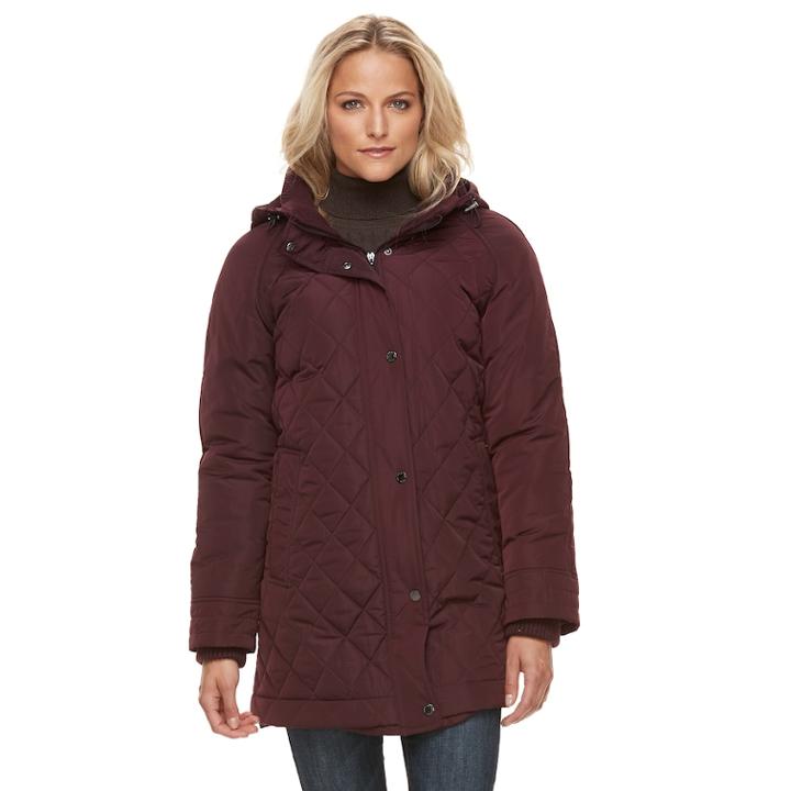 Women's Gallery Quilted Puffer Jacket, Size: Large, Red