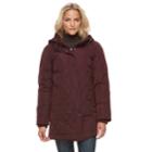 Women's Gallery Quilted Puffer Jacket, Size: Large, Red