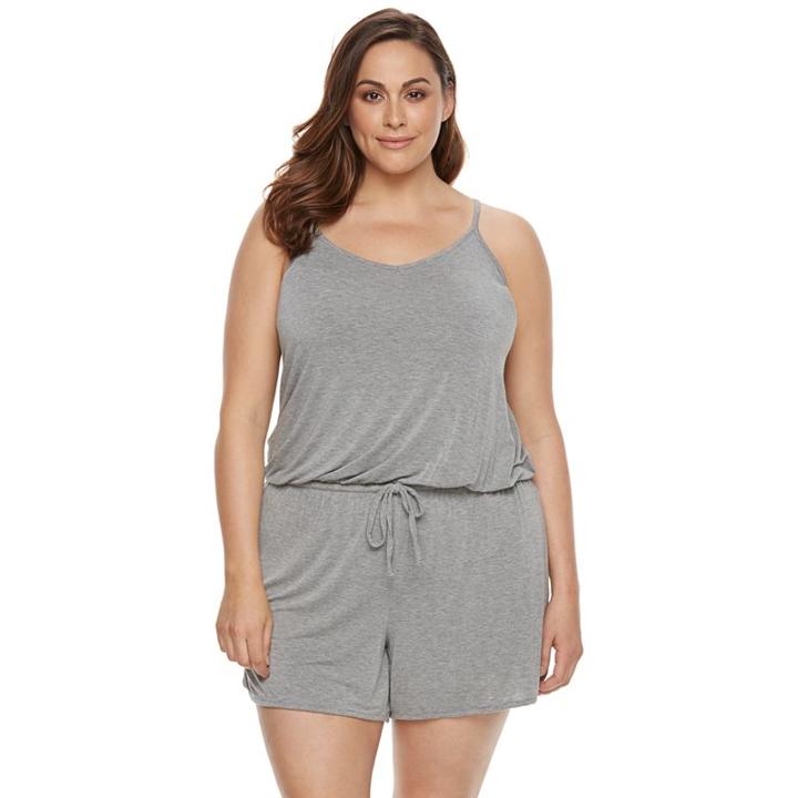 Plus Size Sonoma Goods For Life&trade; Pajamas: Essential Romper, Women's, Size: 1xl, Med Grey