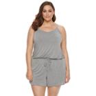 Plus Size Sonoma Goods For Life&trade; Pajamas: Essential Romper, Women's, Size: 1xl, Med Grey