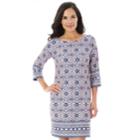 Women's Ab Studio Print Shift Dress, Size: Regular, Pink Medallion