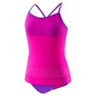 Girls 7-16 Speedo Blouson Tankini Top & Bottoms Swimsuit Set, Size: 14, Med Pink