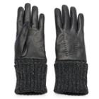 Women's Igloos Cable-knit Leather Gloves, Size: M-l, Black