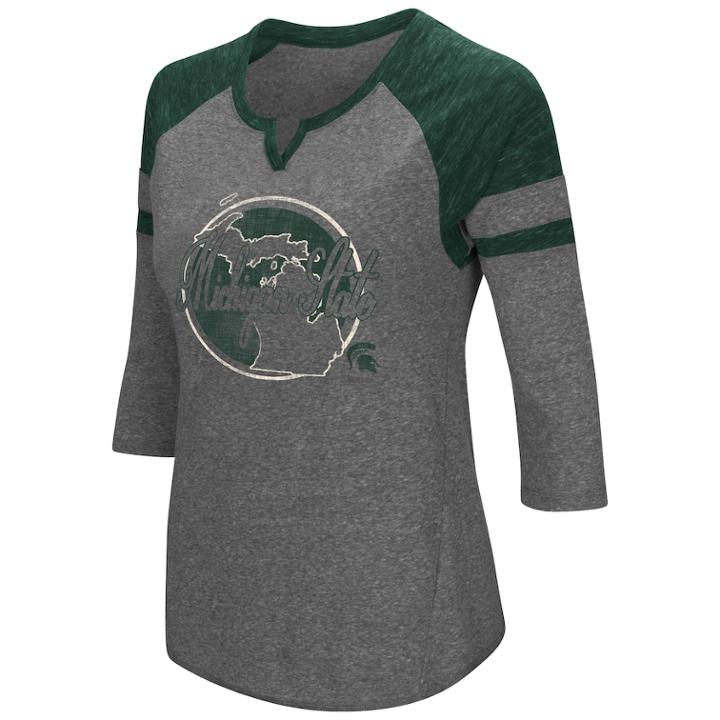 Women's Colosseum Michigan State Spartans Tee, Size: Small, Oxford